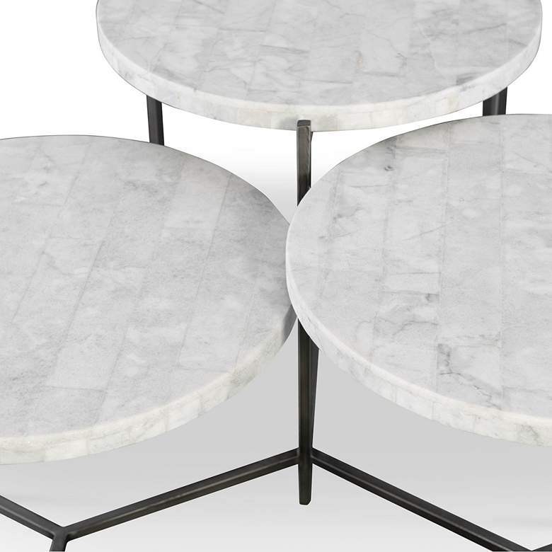 Uttermost Contarini 38&quot;W White Marble 3-Tiered Coffee Table more views