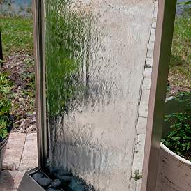 Breckenridge 42&quot; High Steel Mirror LED Outdoor Wall Fountain more views