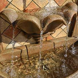 Armando 42 3/4&quot; High Mosaic Patio Wall Fountain with Light more views