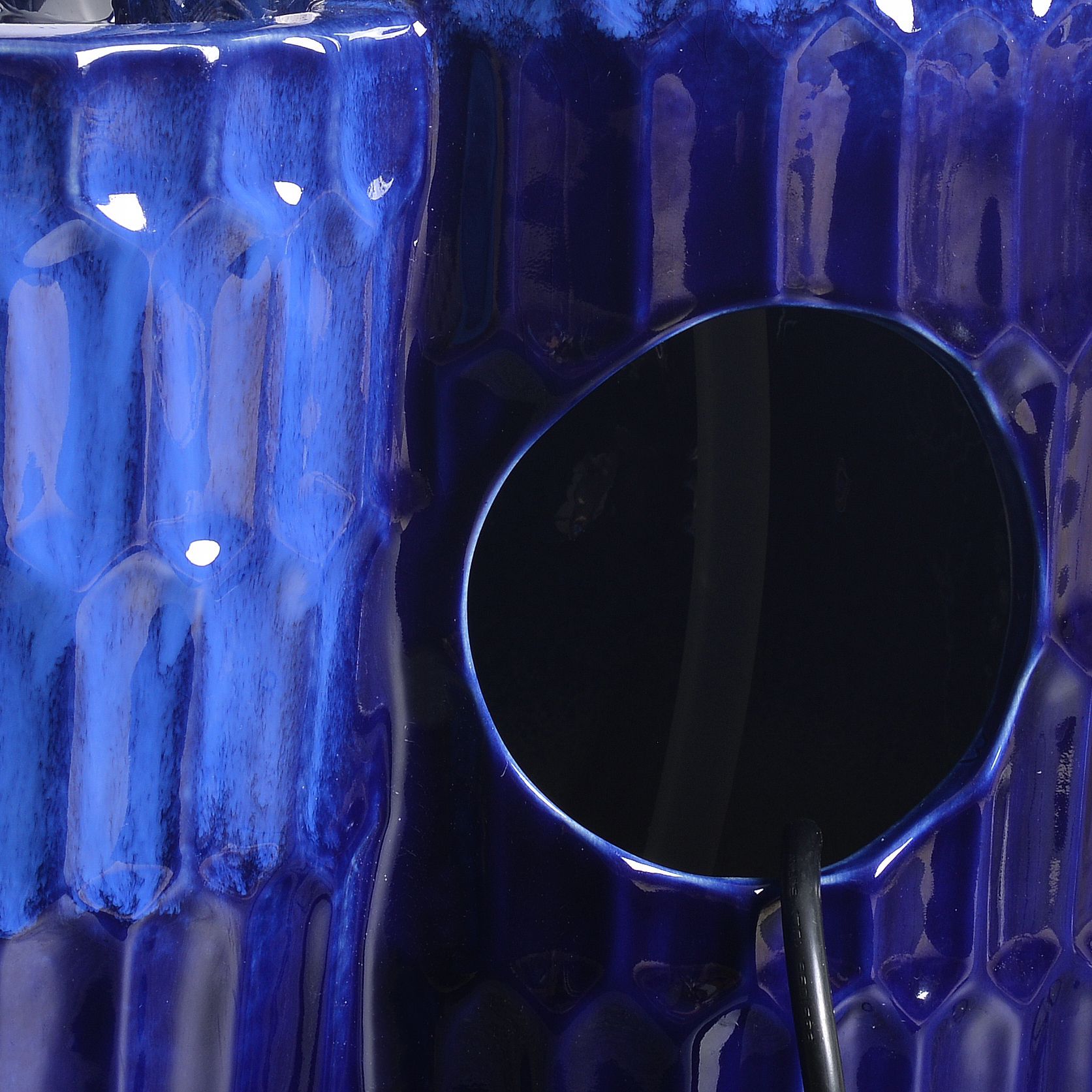 Nueva 25" High Cobalt Blue Ceramic Outdoor Floor Fountain 78F03