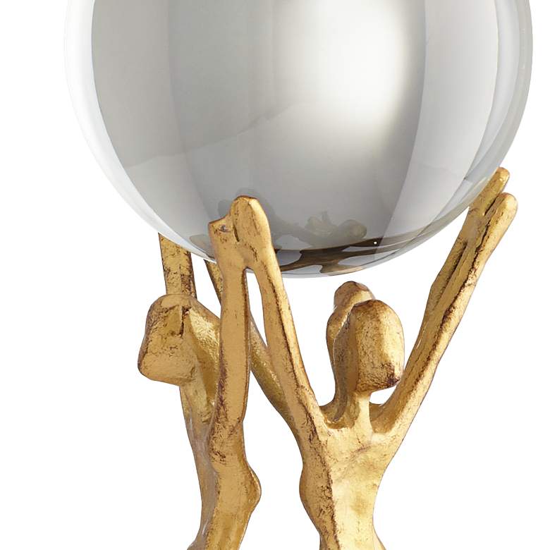 Ladies Holding Orb 11 1/4&quot; High Gold Decorative Sculpture more views