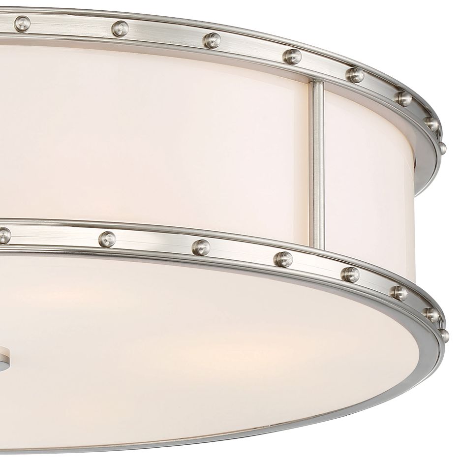 Flush Mount 20 1/4"W Brushed Nickel Drum LED Ceiling Light 78M27 Lamps Plus