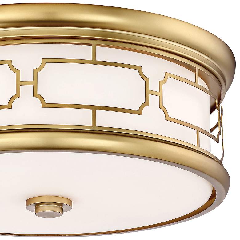 Image 3 Flush Mount 16" Wide Liberty Gold Drum LED Ceiling Light more views