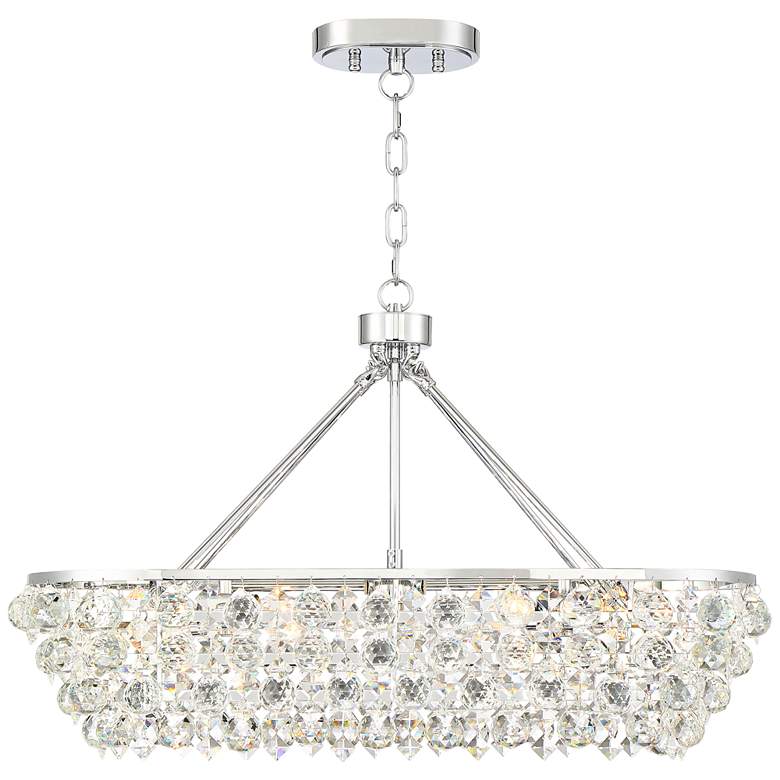Essa 32&quot; Wide Chrome and Crystal Island Pendant Light more views