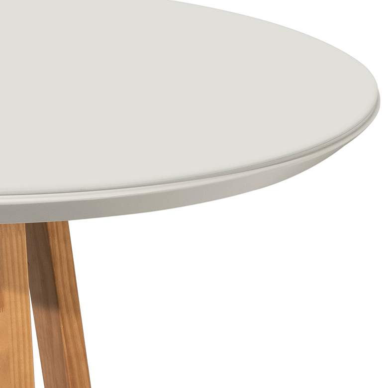 Duffy 45 1/4&quot; Wide Off-White Round Wood Dining Table more views