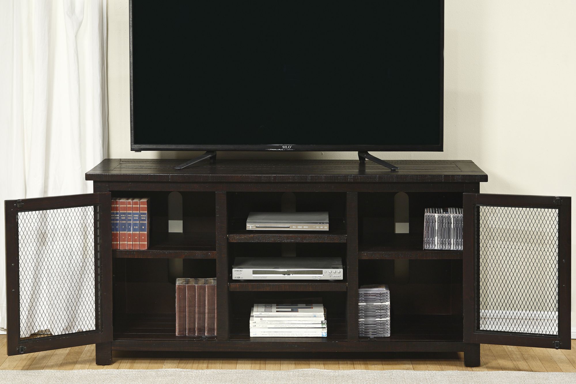 Trent 60" Wide Espresso 2Door Wood TV Stand Console 78R98 Lamps Plus