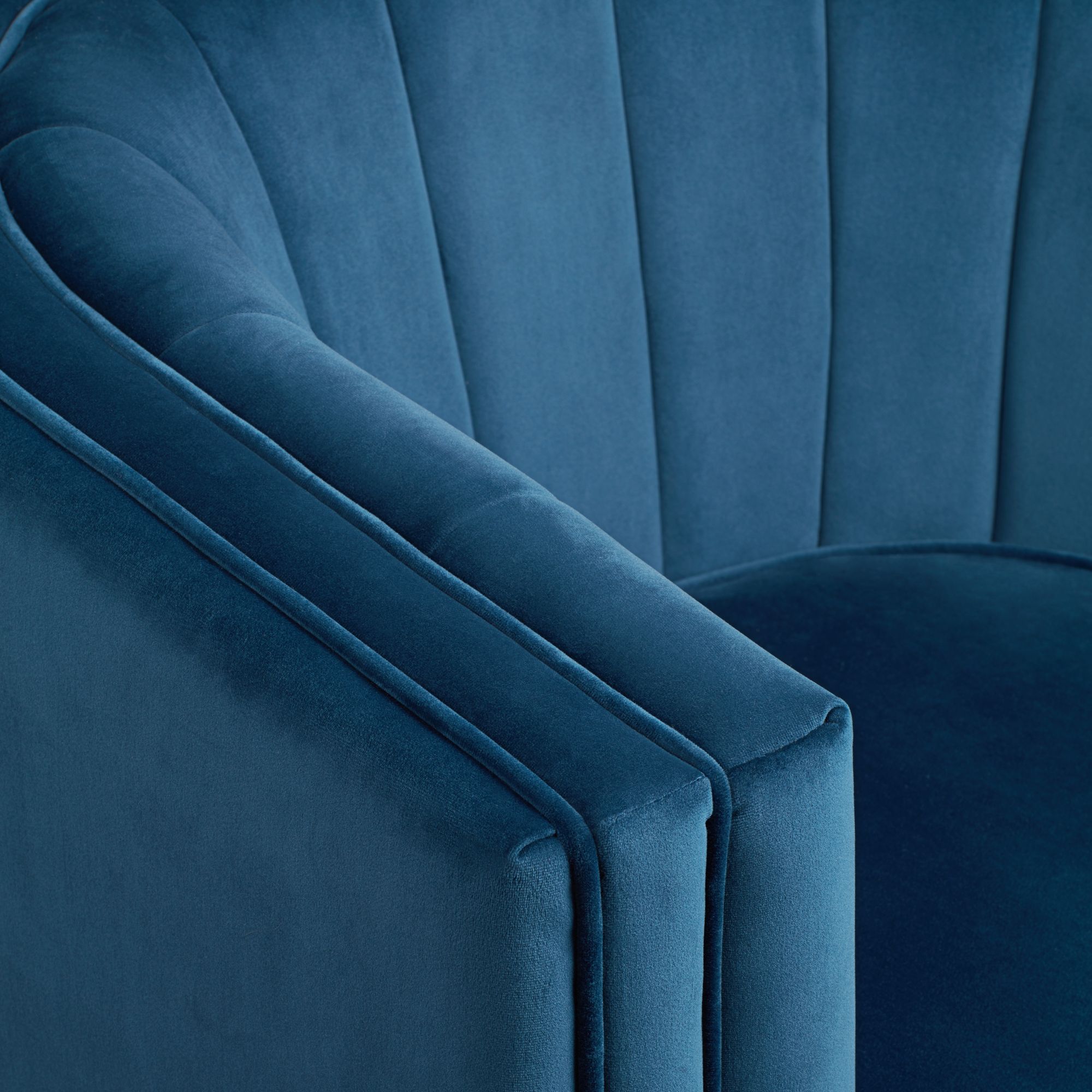 Torini Channel Tufted Blue Velvet Accent Chair 78T16 Lamps Plus