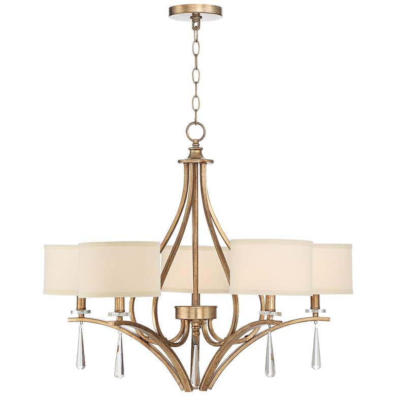 Image 5 Quintana 31" Wide Winter Gold 5-Light Chandelier by Stiffel more views