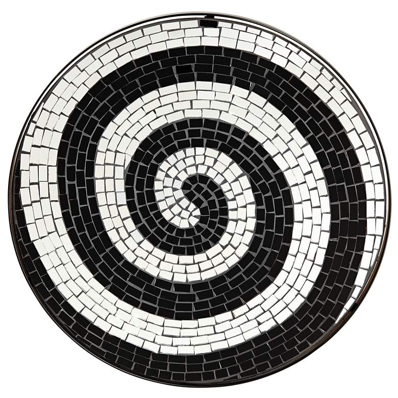 Image 3 Spiral Mosaic Black Iron Outdoor Accent Table more views