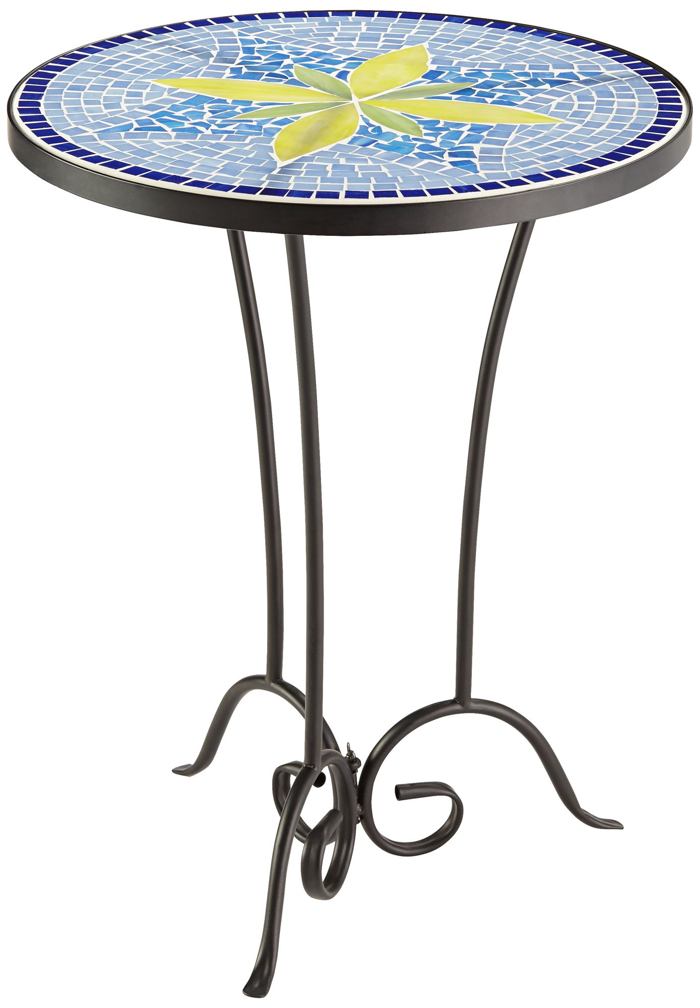 Blue Flower Mosaic Outdoor Accent Table 79C20 Lamps Plus