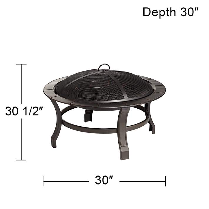 Exeter 30 Round Steel Bowl Outdoor, 30 Inch Outdoor Fire Pit Hampton Bay