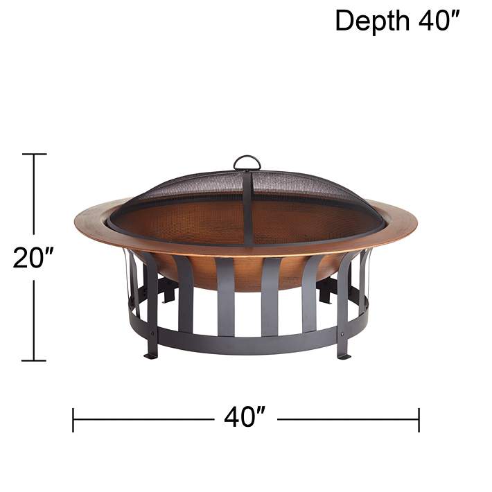 Zurich 40 Wide Faux Copper Bowl, 40 Copper Fire Pit