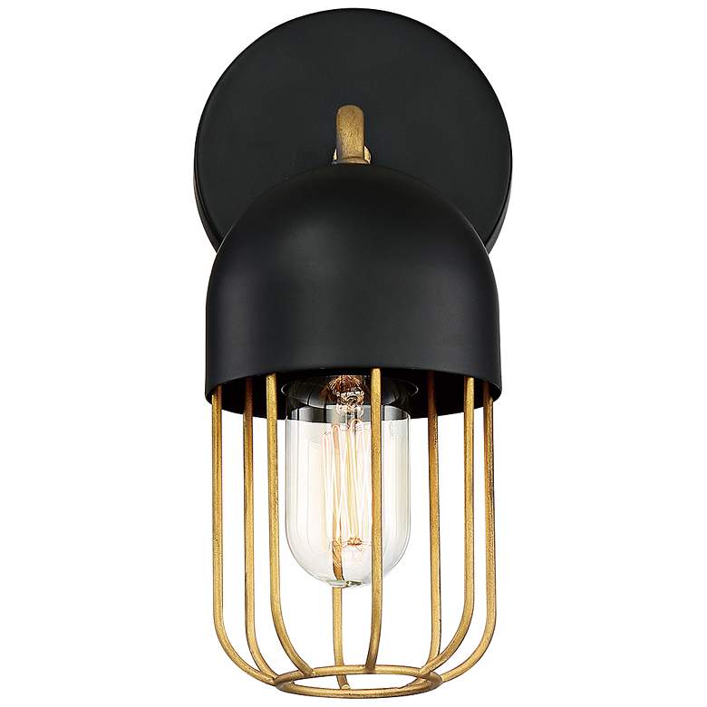 Eurofase Palmerston 10 1/2&quot; High Black and Gold Wall Sconce more views