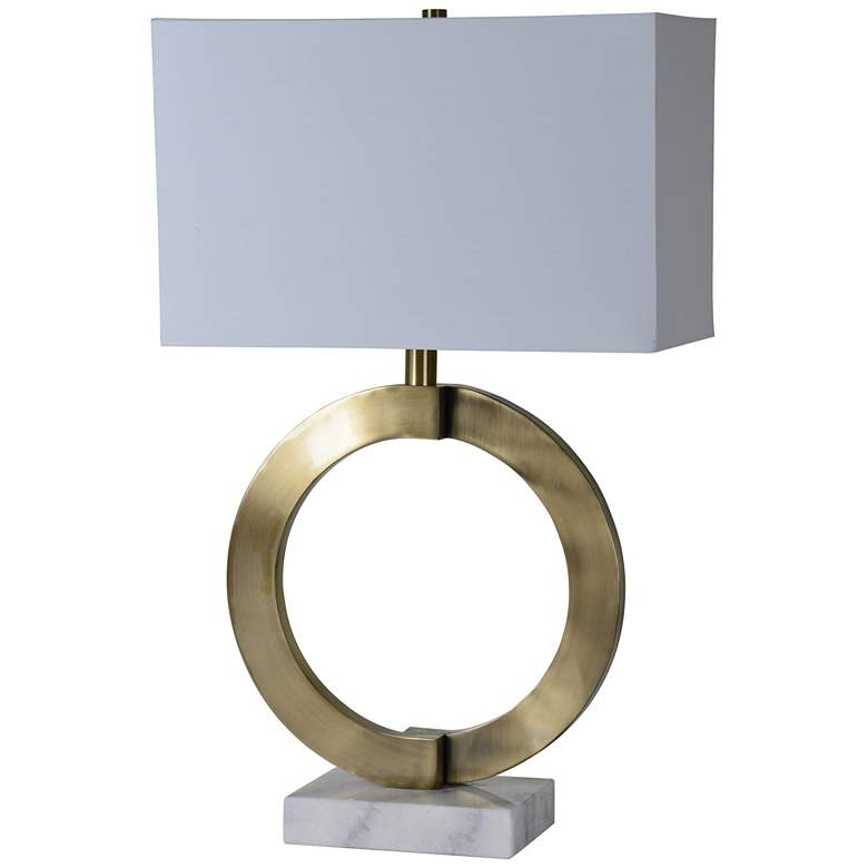 Image 4 Skylar Antique Bronze and White Marble Table Lamp more views