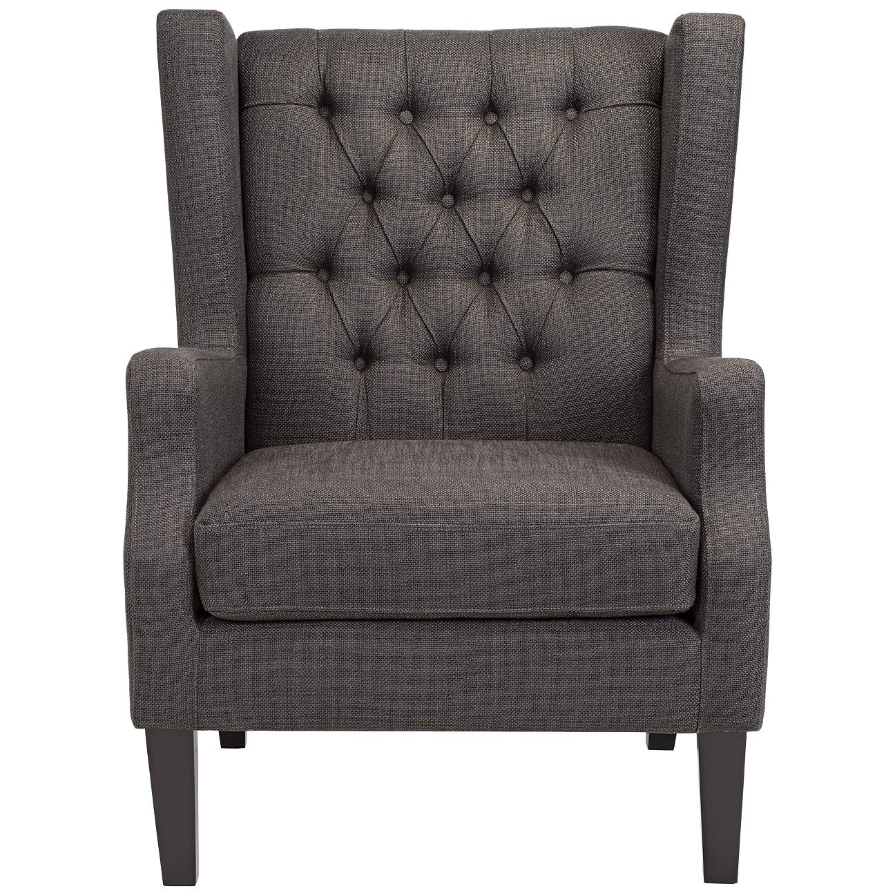 Roan Charcoal Gray Wingback Button Tufted Accent Chair - #7D057 | Lamps