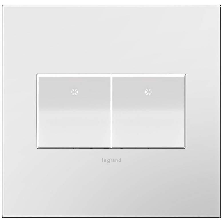 Image 2 adorne Gloss White-on-White w/ White Back 2-Gang Wall Plate more views
