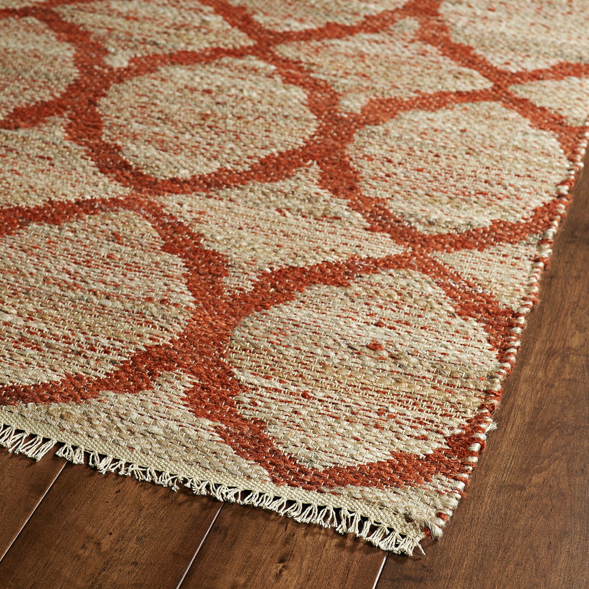 Kaleen Kenwood KEN0630 Rust Orange Jute Area Rug 7H432 Lamps Plus