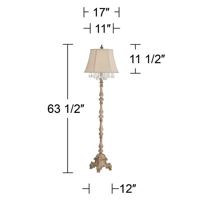 Duval French Crystal Candlestick Floor, French Country Floor Lamp