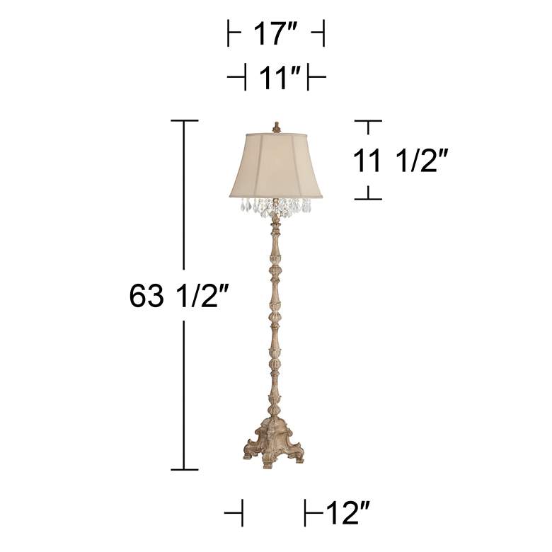 Image 7 Duval French Crystal Candlestick Floor Lamp more views