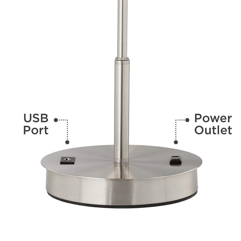 Image 6 Nikola Metal Table Lamp with USB Port and Utility Plug more views