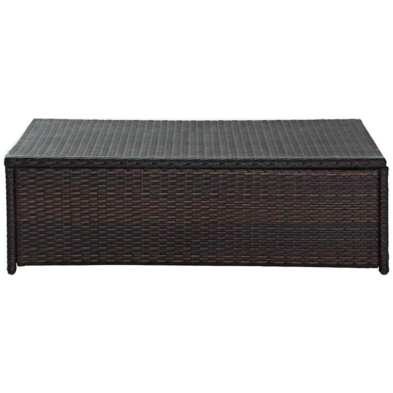 Palm Harbor Glass-Top Outdoor Wicker Cocktail Table more views