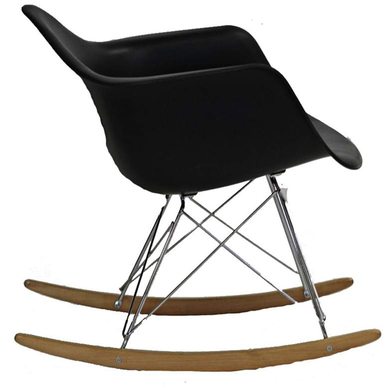 Image 6 Phinnaeus Mid-Century Modern Black Rocker Lounge Chair more views