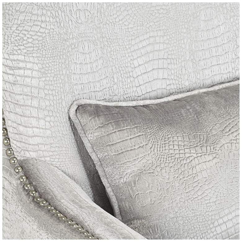 Image 4 Aston Silver Alligator Print Upholstered Wingback Armchair more views