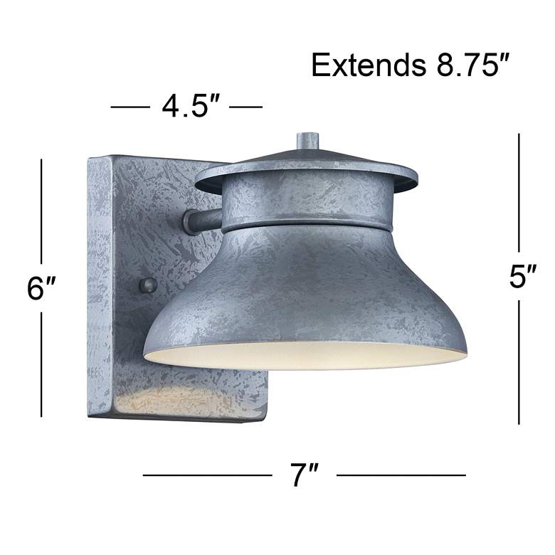 Danbury 5&quot; High Galvanized Steel LED Outdoor Wall Light more views