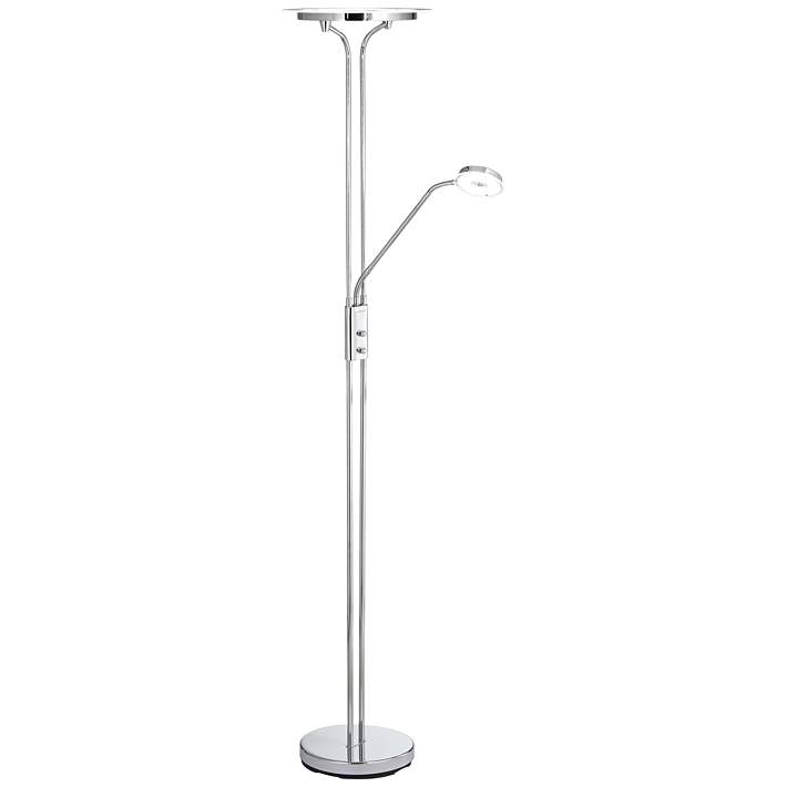 Us Chrome Led Torchiere Floor Lamp, Led Torchiere Floor Lamp With Reading Light