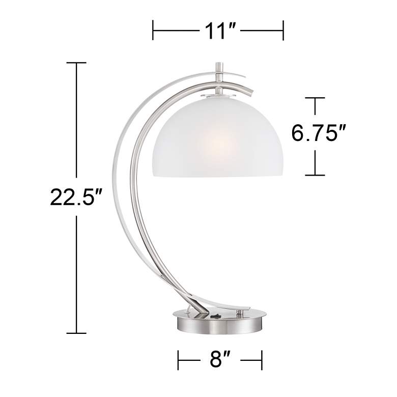 Image 7 Possini Euro Calvin Glass Dome Table Lamp with USB Port more views