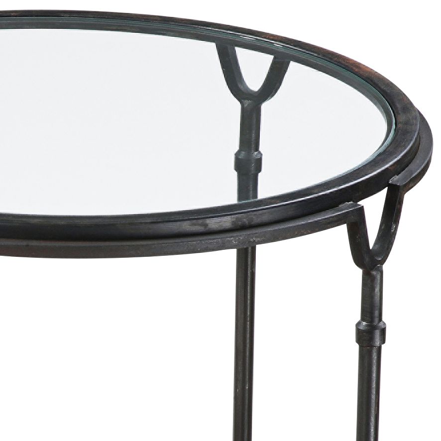 Uttermost Samson 24 1/2" Wide Black Metal Round Side Table 7W383
