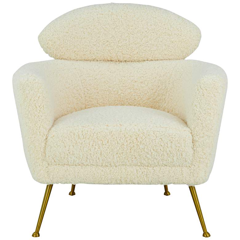Image 4 Welsh Beige Faux Shearling Accent Chair more views