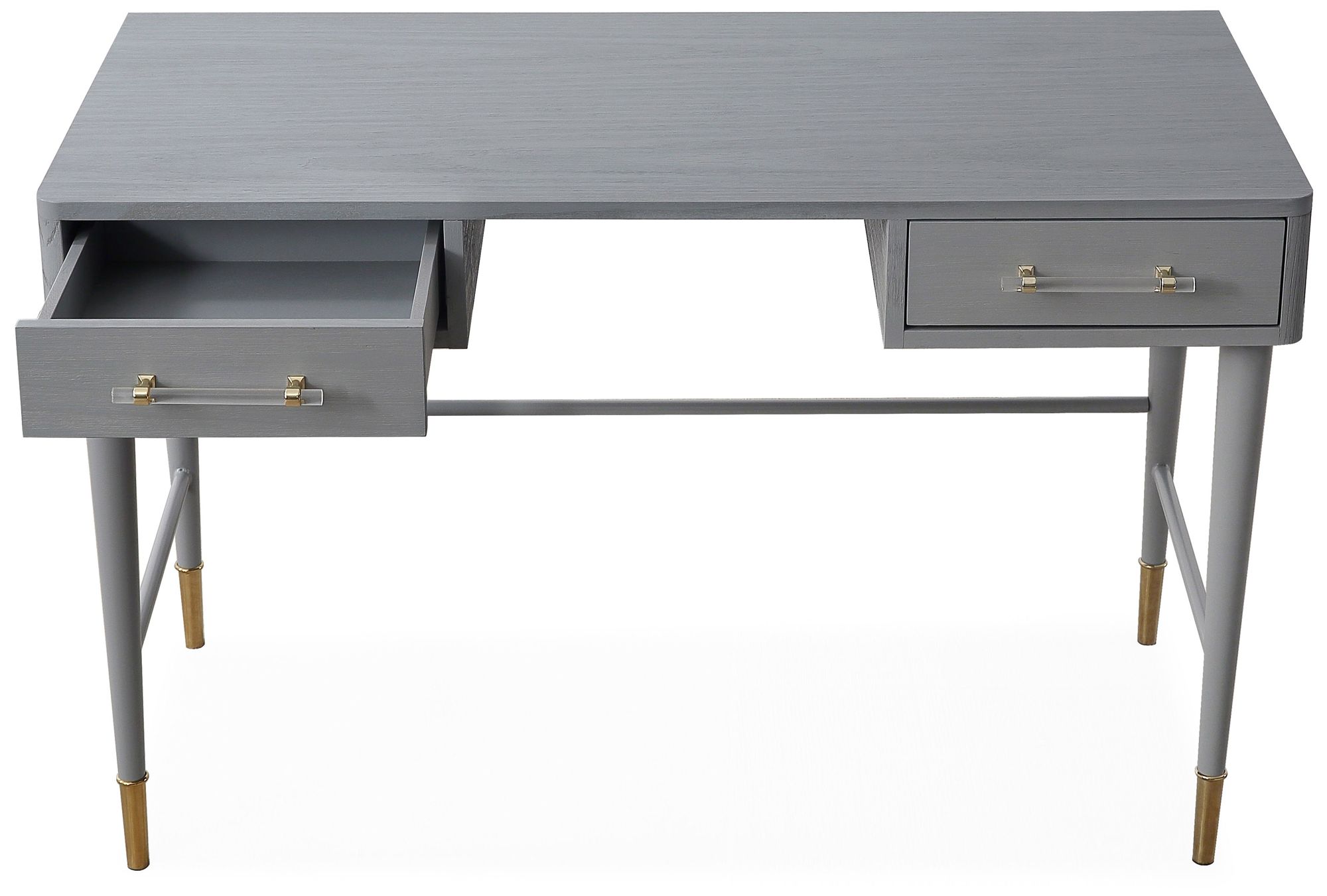 Talia 47 1/4" Wide Brushed Antique Gray 2Drawer Wood Desk 80P21 Lamps Plus