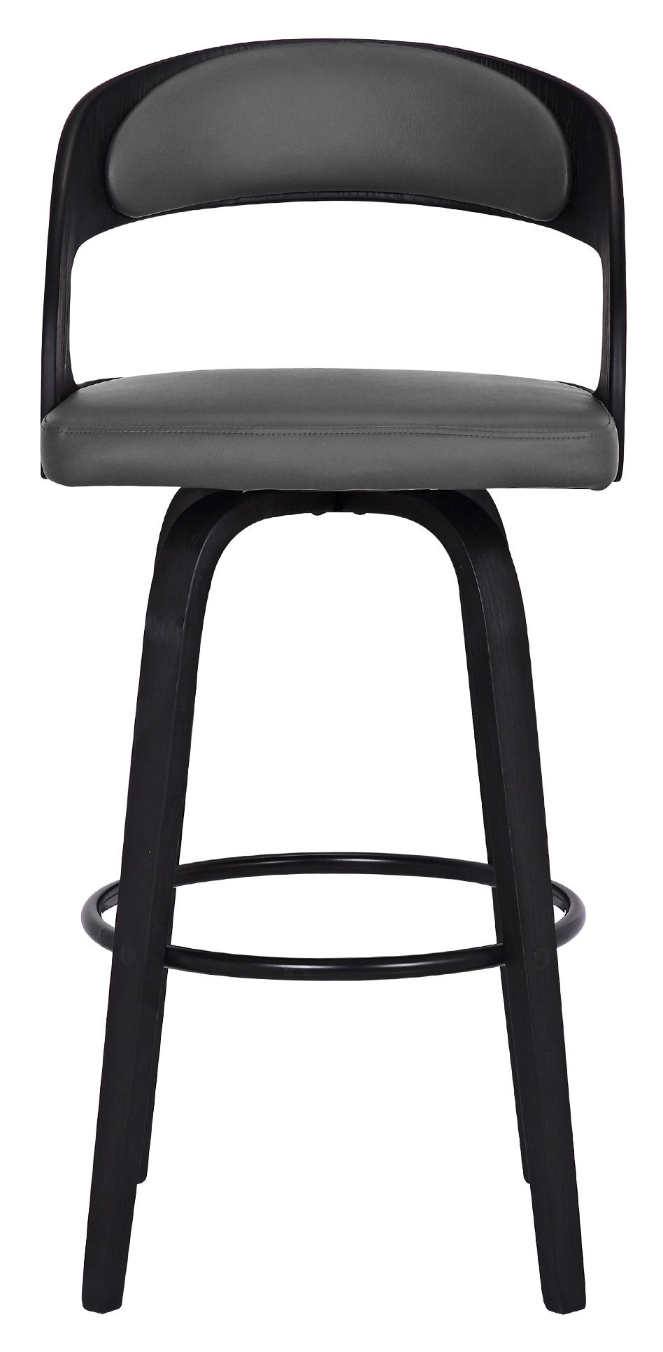 Shelly 30" Gray Faux Leather Swivel Bar Stool 80P33 Lamps Plus