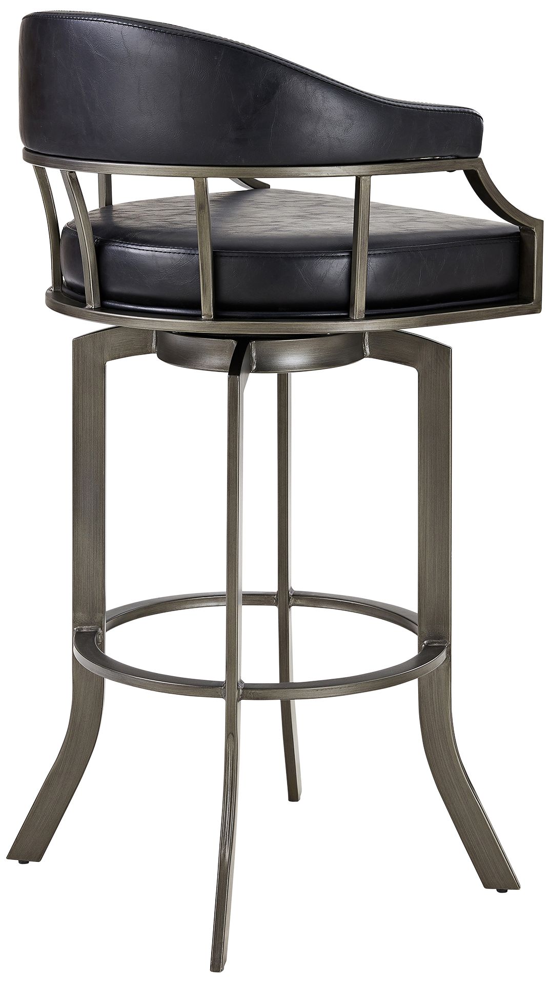 Edy 26" Black Faux Leather Swivel Counter Stool 80P59 Lamps Plus