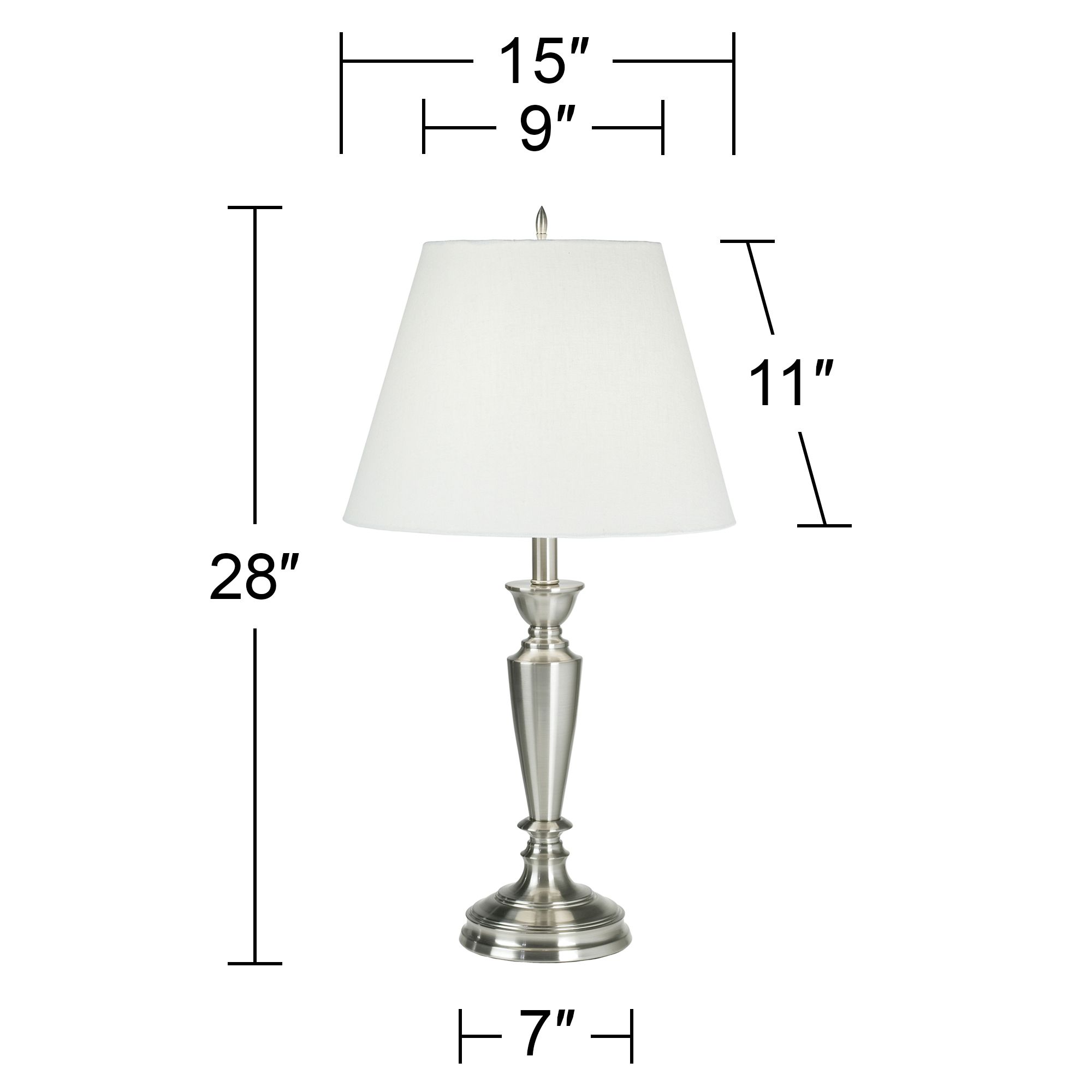 Brushed Nickel Table Lamps Set Of 2 With Table Top Dimmers - #80R14 ...