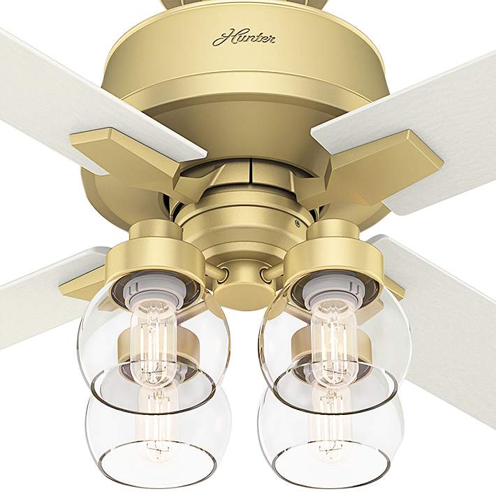 52 Hunter Vivian Modern Brass Led, Menards Ceiling Fans With Lights And Remote Control