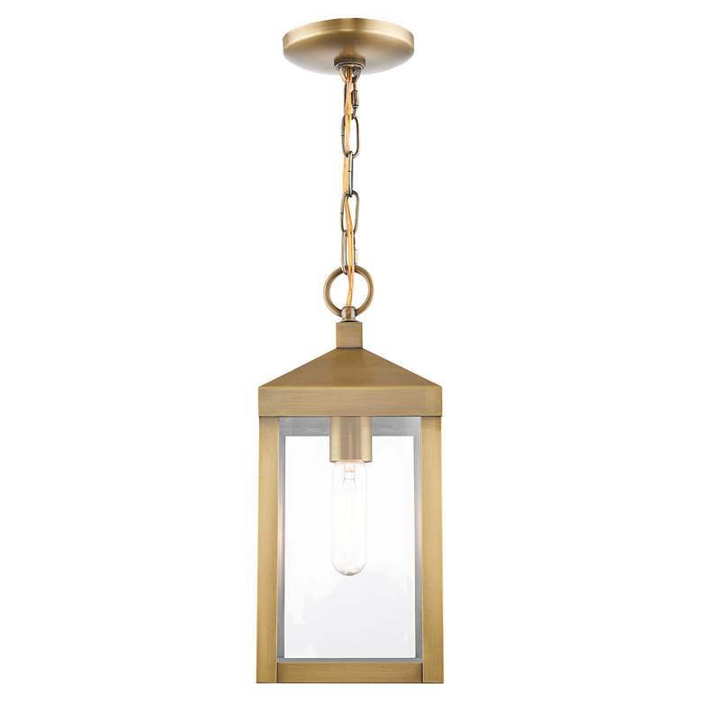 Nyack 14 1/2&quot; High Antique Brass Outdoor Hanging Light more views