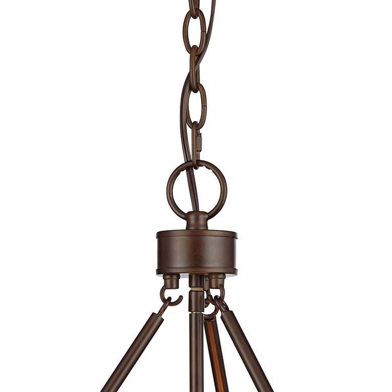 Embossed Faux Leather 20 1/2&quot; Wide Bronze Pendant Light more views
