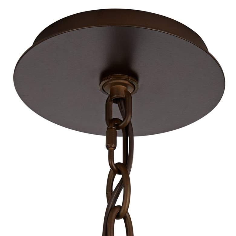 Embossed Faux Leather 20 1/2&quot; Wide Bronze Pendant Light more views