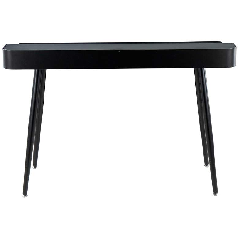 Harvey 47 1/2&quot; Wide Black Wood and Metal Office Desk more views