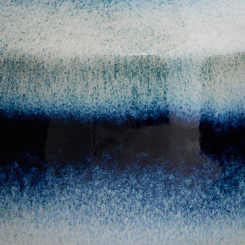 Modern 6 1/2&quot; High Blue and Cream Ceramic Vase more views