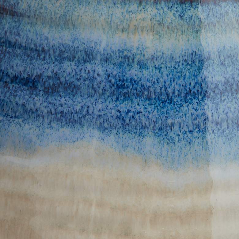 Modern 8 1/2&quot; High Blue Multi-Color 2-Handle Ceramic Vase more views