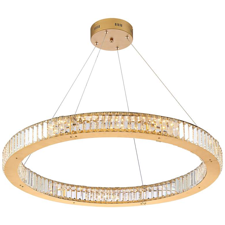Possini Euro Vesta 35 1/2&quot;W Gold Crystal LED Pendant Light more views
