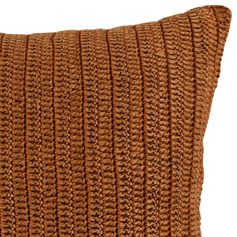 Mandy Orange Saffron Striped 22&quot; Square Decorative Pillow more views