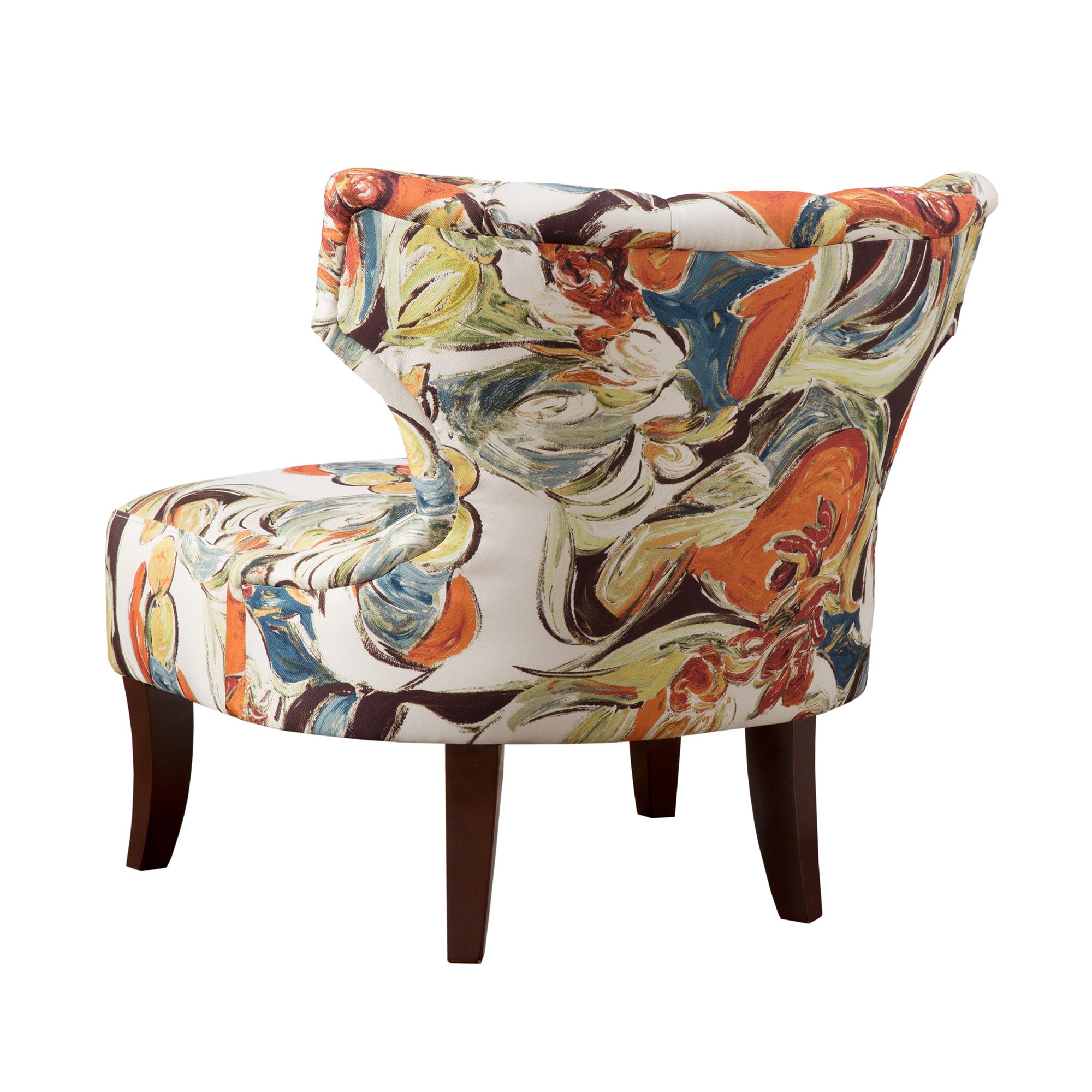 Bree MultiColor Tufted Hourglass Armless Accent Chair 82W69 Lamps