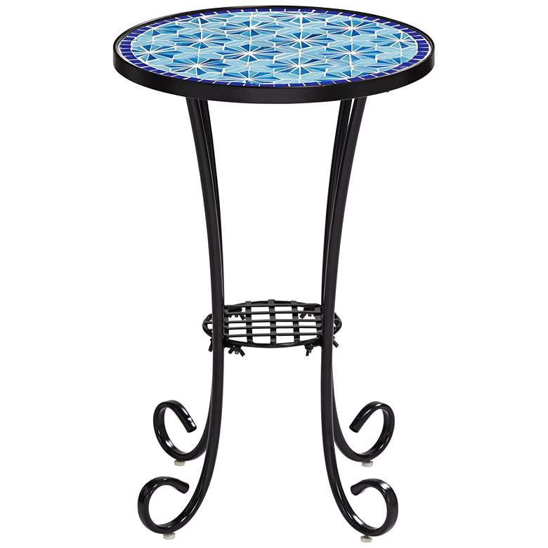 Image 6 Blue Stars Mosaic Black Outdoor Accent Tables Set of 2 more views