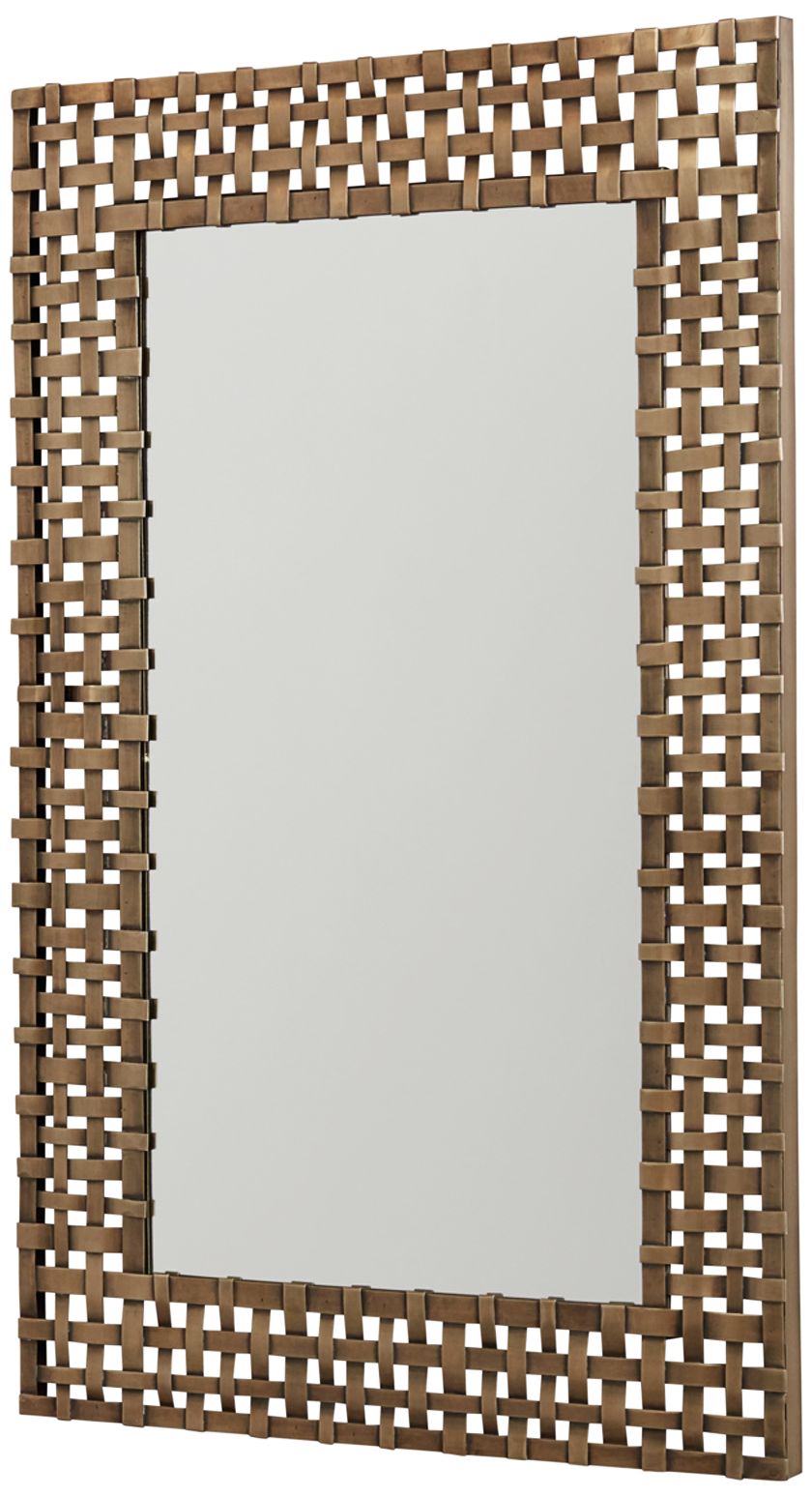 Gridley Aged Brass 26" x 40" Rectangular Wall Mirror 835Y0 Lamps Plus