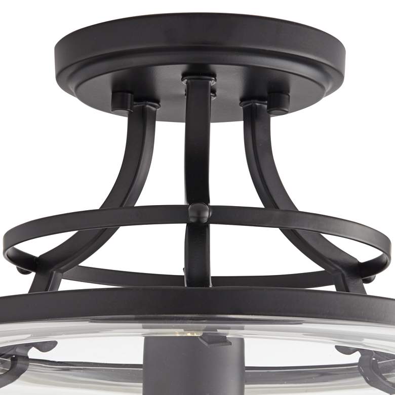 Image 4 Charleston 13 1/2" Wide Black Clear Glass LED Ceiling Light more views