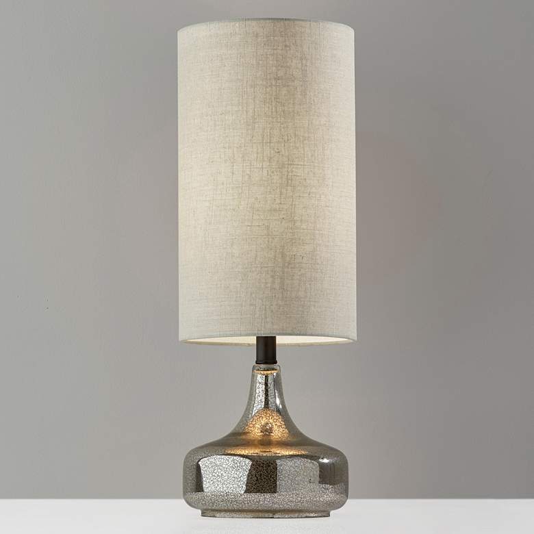 Image 2 Cassandra Cracked Mercury Glass Accent Table Lamp more views